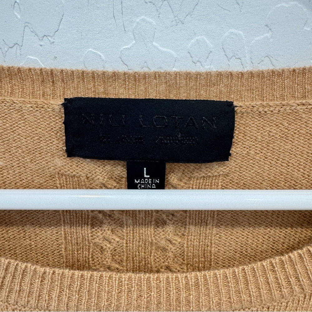 Nili Lotan Cashmere Boyfriend Sweater Women Large Quite Luxury Dropped Shoulder - Picture 4 of 11